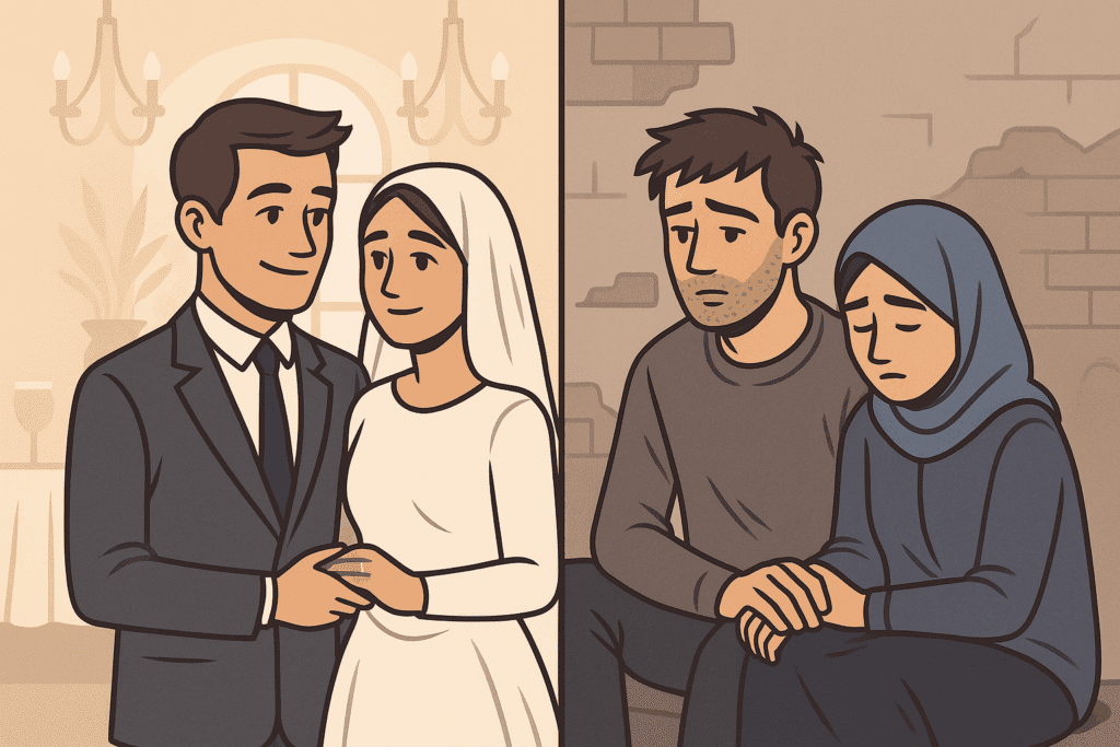 Refuser le mariage à un homme pauvre - couple riche avant couple pauvre après